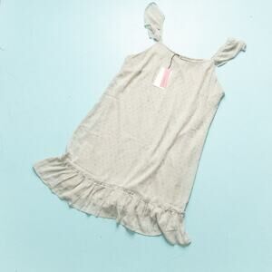 NEW Andree by Unit Sage Green Sleeveless Ruffle Hem Shift Mini Dress Size Large